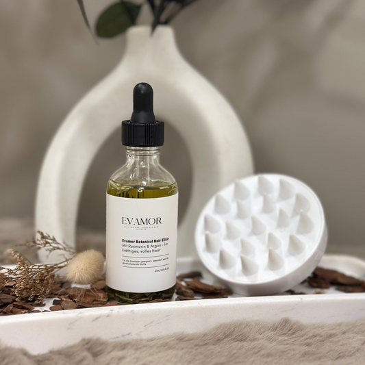 Evamor Haircare Bundle – Haaröl + Kopfhaut-Massagebürste