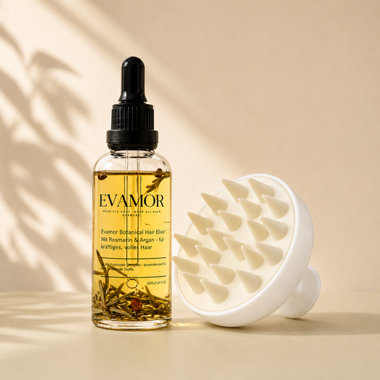 Evamor  Haircare Bundle – Haaröl + Kopfhaut-Massagebürste
